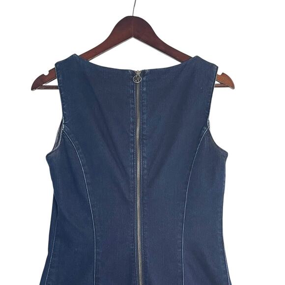 Armani Jeans Studded Denim Dress Size 6 | Sleeveless Sheath Zip Back - Picture 5 of 9